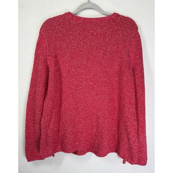 Talbots Textured Sweater Size 2XP Petite Pink Side Zippers Chunky Knit Pullover - Picture 2 of 7